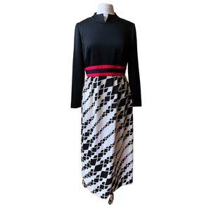 Vintage Leslie Fay Mod Maxi Dress